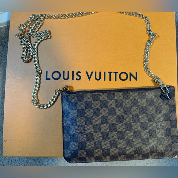 Authentic Louis Vuitton Damier Ebene Neverfull Pochette - Picture 1 of 9